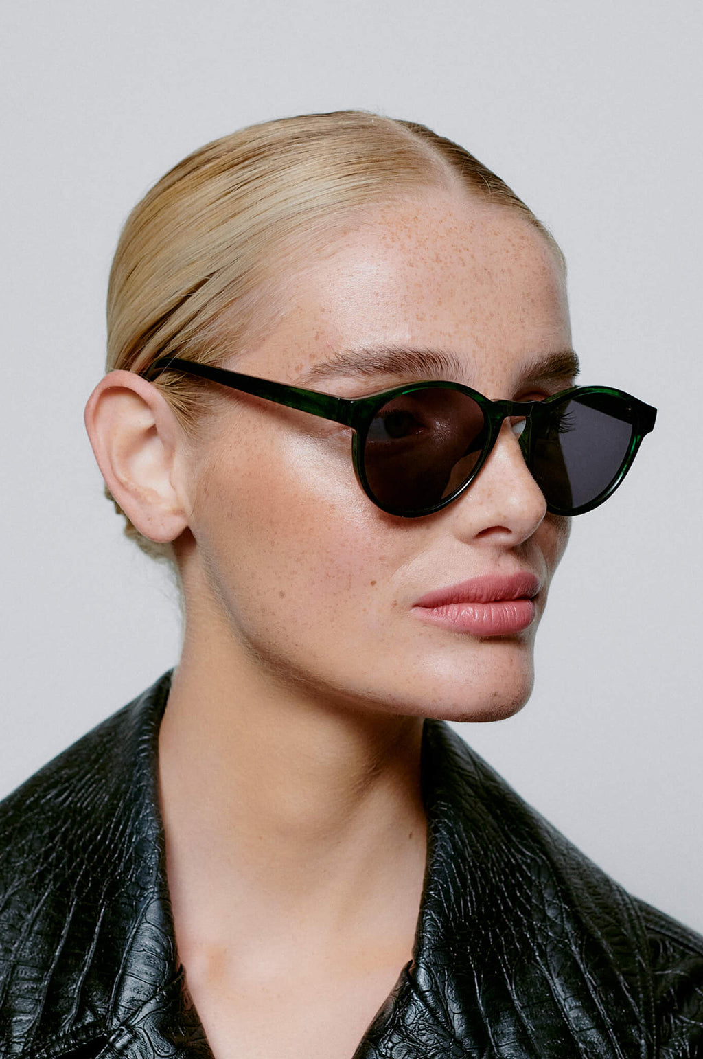 Marvin Sunglasses Green Marble Transparent