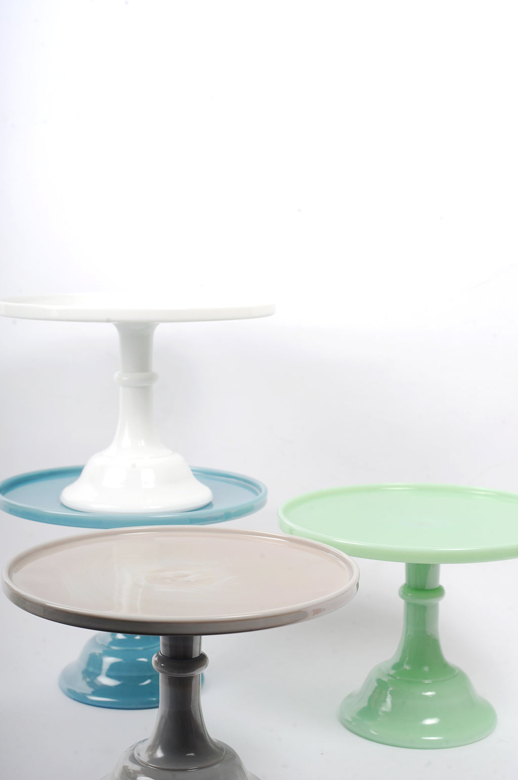 Milk White 6 Glass Cake Stand - By Mosser Glass