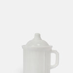 Mosser Glass moulded milk white vintage style measuring jar with lid.