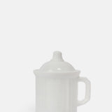 Mosser Glass moulded milk white vintage style measuring jar with lid.