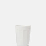 Mosser Glass milk white footed panelled tumbler holds 180ml.