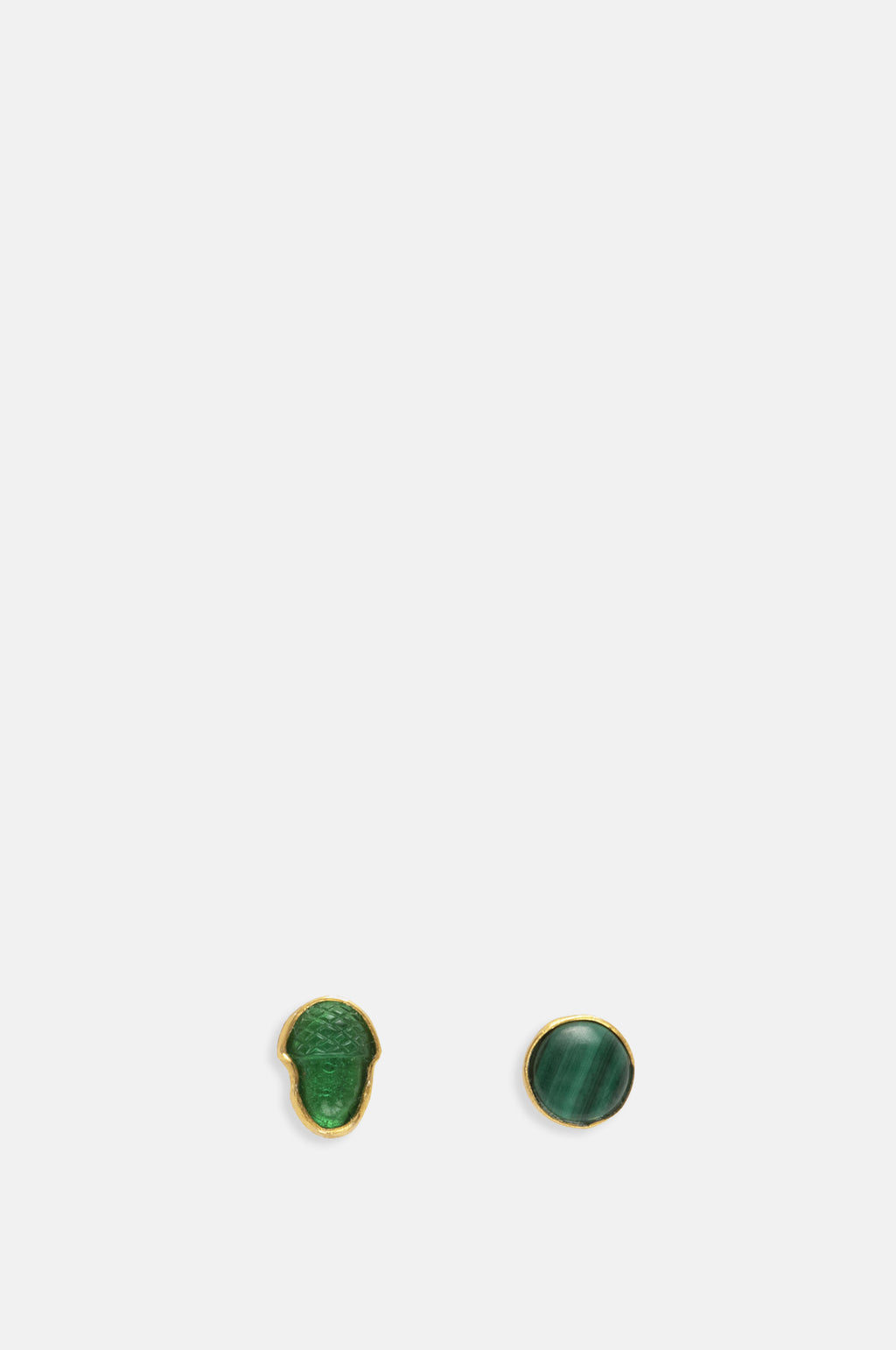 Mismatched Malachite Stud Earrings