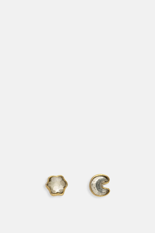 Mismatched Star & Moon Stud Earrings