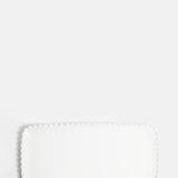 Costa Nova pearl white rectangular china tray with pearl edging.