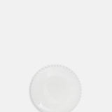Costa Nova pearl white bread plate with beaded edging.