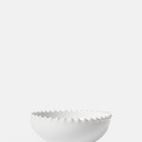 Costa Nova pearl white low sided bowl with peal edging.