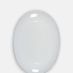Costa Nova pearl white medium oval platter with pearl edging.