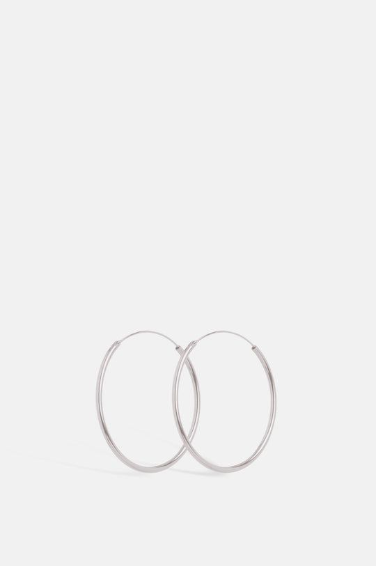 Plain Silver Hoops