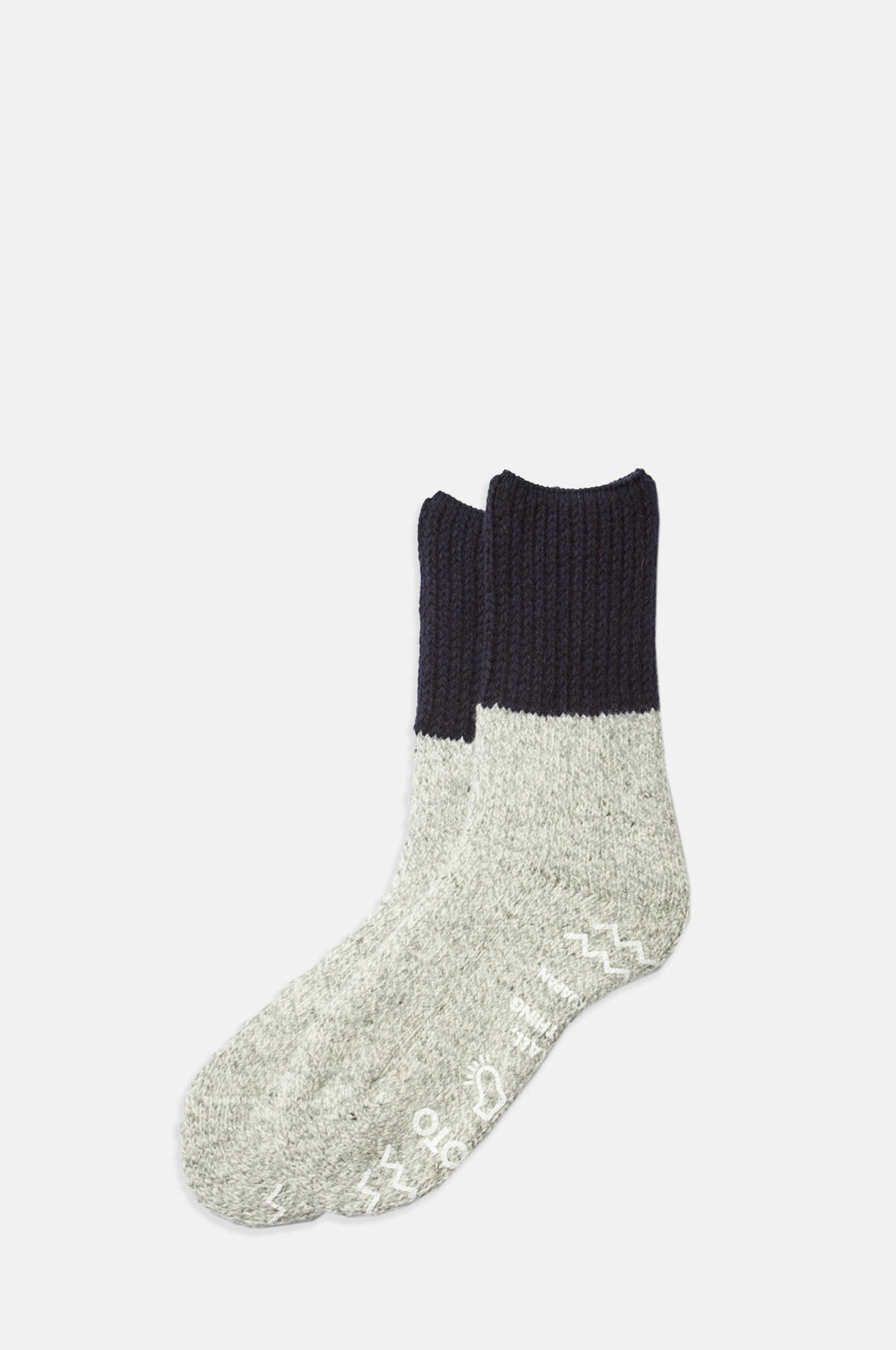 Retro Winter Room Socks Navy/Gray