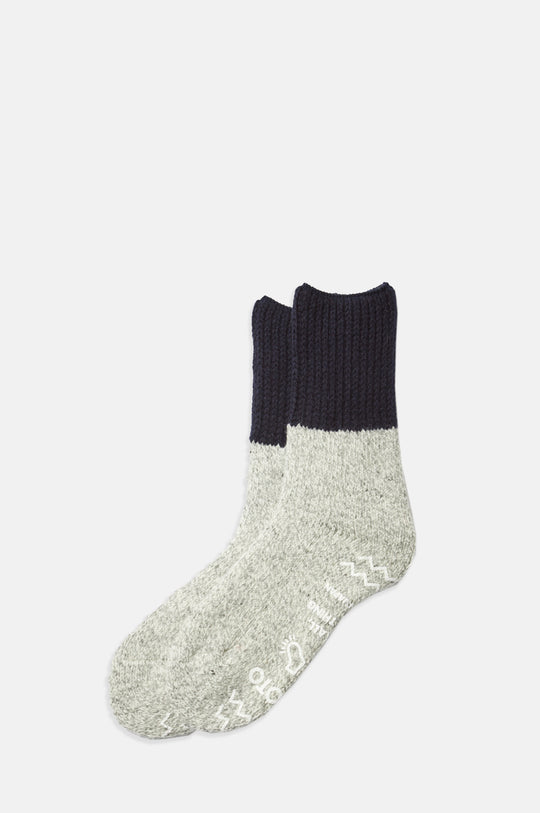 Retro Winter Room Socks Navy/Gray
