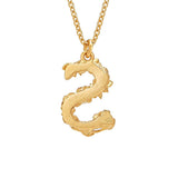 Floral Letter S Necklace Gold Plate