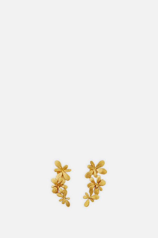 Sprouting Rosette Drop Earrings Gold