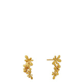Sprouting Rosette Drop Earrings Gold