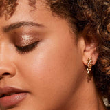 Sprouting Rosette Drop Earrings Gold