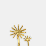 Asymmetric Dandelion Fluff Stud Earrings Gold Plate