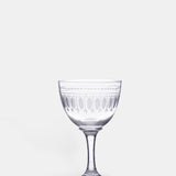 The Vintage List ovals liqueur glass set with band of ovals motifs.