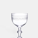 The Vintage List ovals wine goblet set with oval motif.