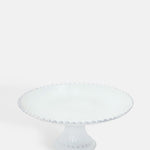 Costa Nova pearl white footed cake plate 28cm with pearl edging.