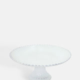 Costa Nova pearl white footed cake plate 28cm with pearl edging.