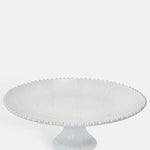 Costa Nova pearl white footed cake plate 33cm with pearl edging.