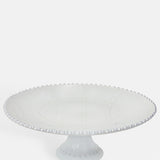 Costa Nova pearl white footed cake plate 33cm with pearl edging.