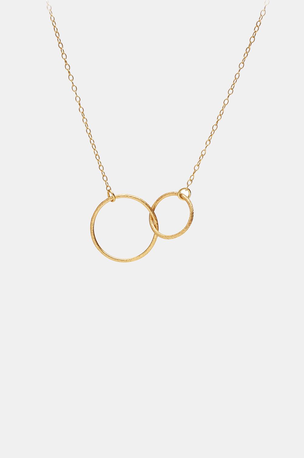 Double Plain Loop Gold Necklace