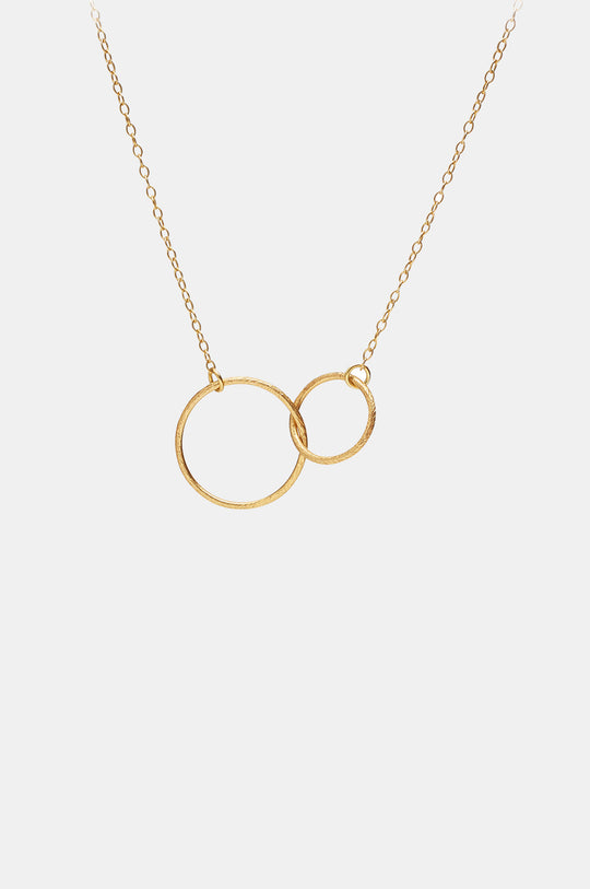 Double Plain Loop Gold Necklace
