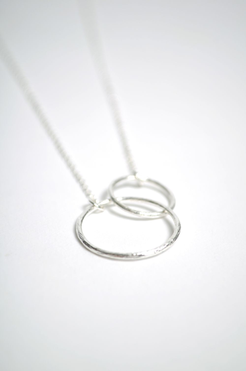 Double Plain Loop Silver Necklace