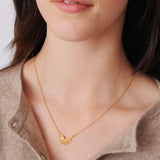 Nest Structure Crescent Necklace Gold Plate
