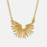 Nest Structure Crescent Necklace Gold Plate