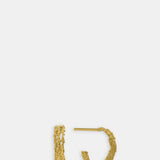 Nest Structure Mini Hoop Earrings Gold Plate
