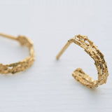 Nest Structure Mini Hoop Earrings Gold Plate