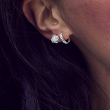 Nest Structure Mini Hoop Earrings Silver
